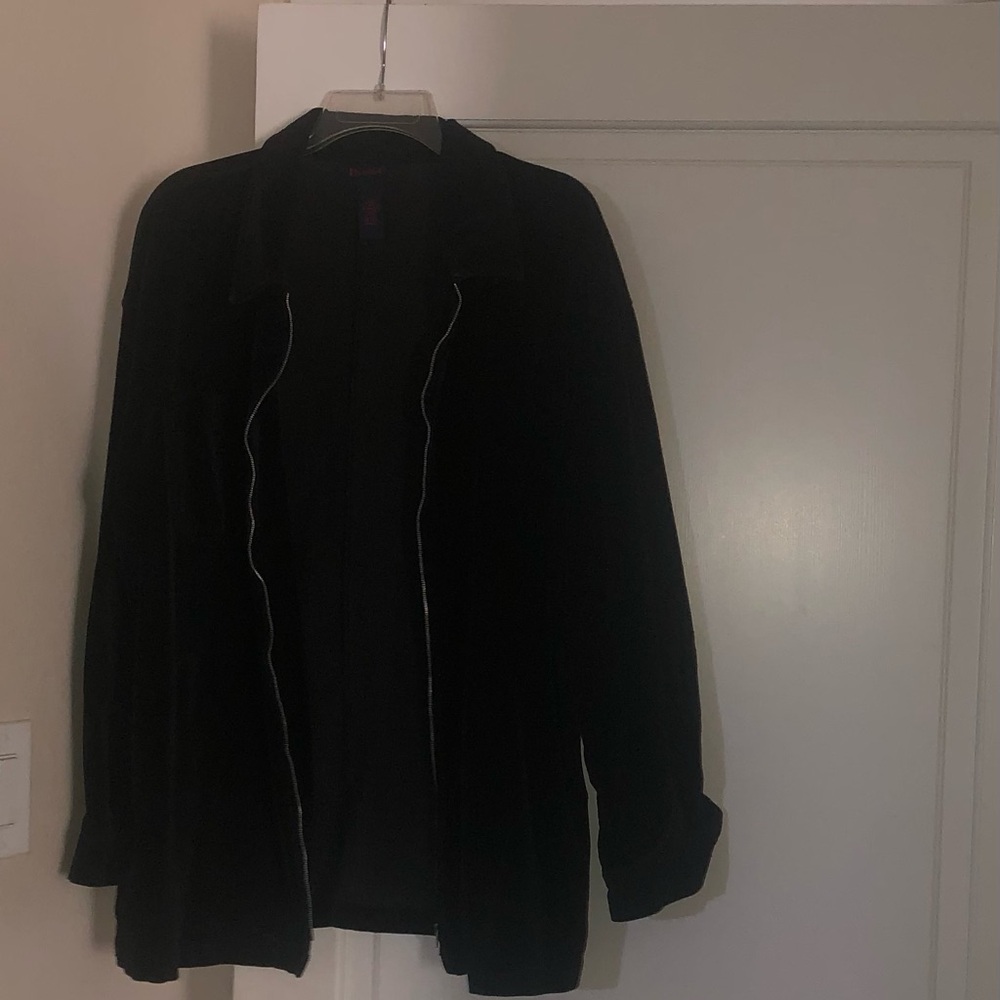 Velvet shirt jacket